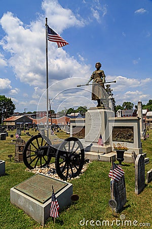 The gravesite and monument of Molly Pitcher Editorial Stock Photo